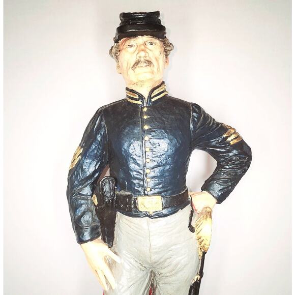 Rare 24" Civil War Union Cavalry Soldier Chalkware Statue Similar to Cacciapuoti - Picture 2 of 16